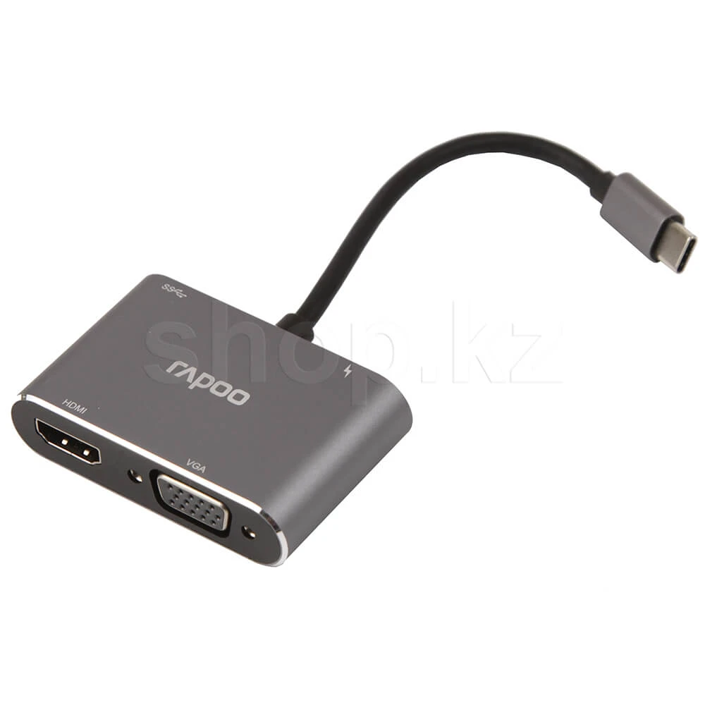 Переходник USB Type-C Multi Function 2in1, Rapoo XD30, 0.1m, BOX