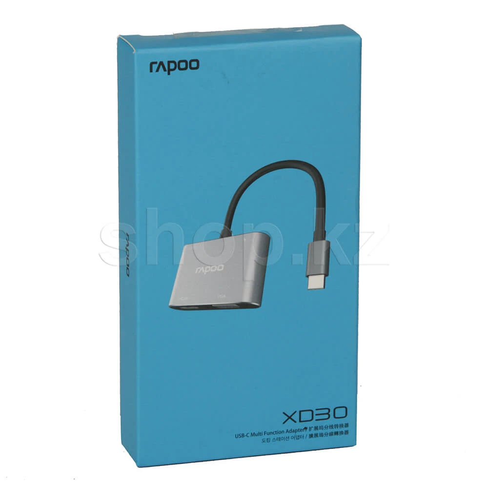 Переходник USB Type-C Multi Function 2in1, Rapoo XD30, 0.1m, BOX — 4