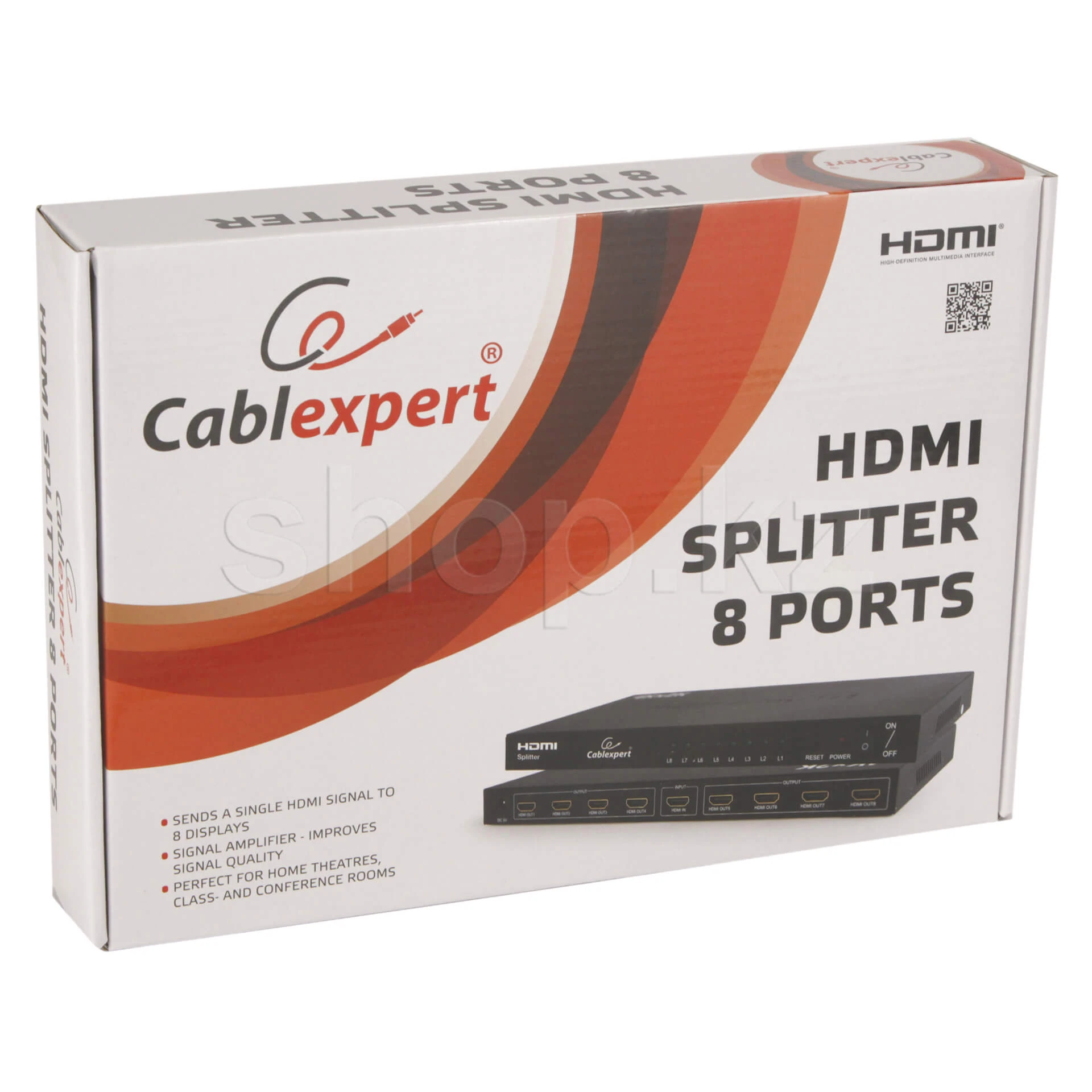 Разветвитель HDMI Cablexpert DSP-8PH4-03, 1х8 Splitter, 4K 30Hz, HDCP v.1.4 — 4