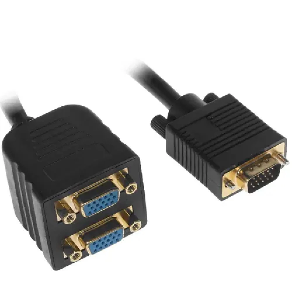 Разветвитель VGA Cablexpert CC-VGAX2-20CM, 2xHD15F, 1xHD15M, 0.2m, OEM