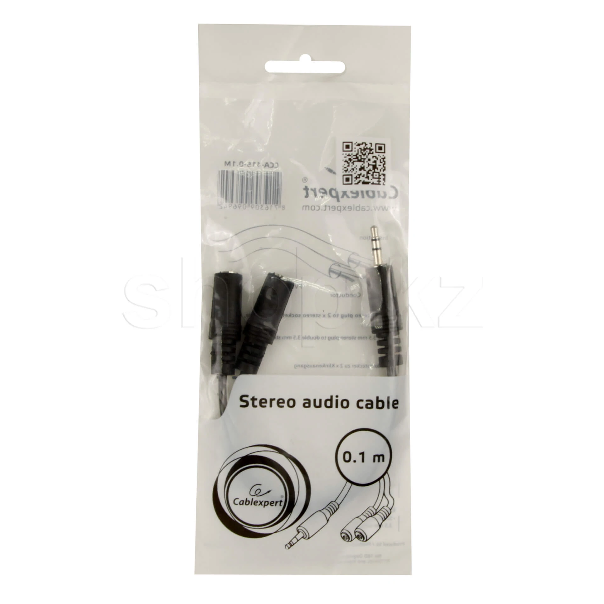 Разветвитель аудио Cablexpert CCA-415, 0.1m, Black, OEM — 2