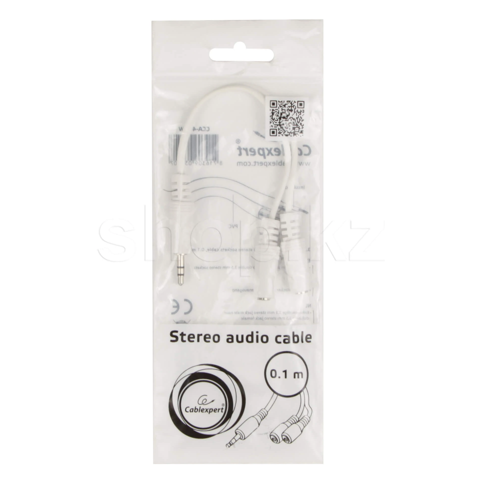 Разветвитель аудио Cablexpert CCA-415W, 0.1m, White, OEM — 2