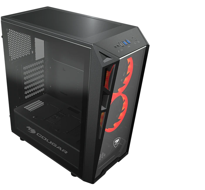 Корпус Cougar Turret, Midi Tower, ATX, Black, 2x2.5", USB2.0, 2xUSB3.0 — 2