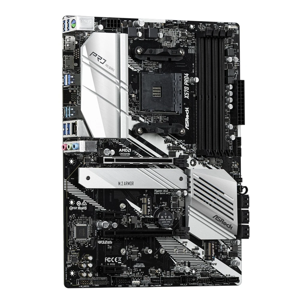 Матплата ASRock X570 Pro4, AM4, ATX, 4DDR-4, 2xPCI-Ex16, 8SATA, 2xM.2, HDMI, DP, 14USB