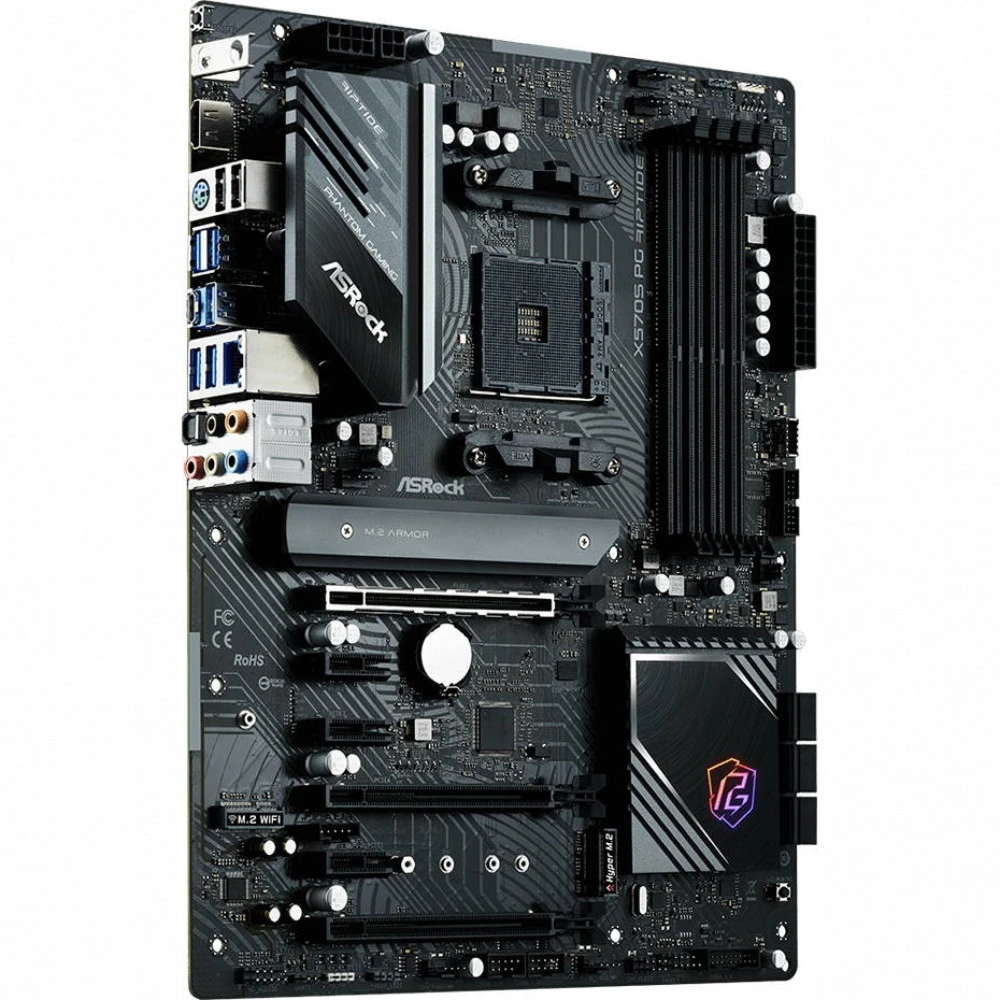 Матплата ASRock X570S PG Riptide, AM4, ATX, 4DDR-4, 3xPCI-Ex16, 6SATA, 2xM.2, HDMI, 17 USB