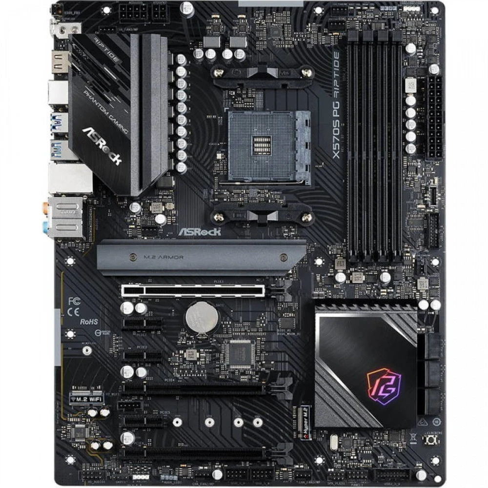 Матплата ASRock X570S PG Riptide, AM4, ATX, 4DDR-4, 3xPCI-Ex16, 6SATA, 2xM.2, HDMI, 17 USB — 2