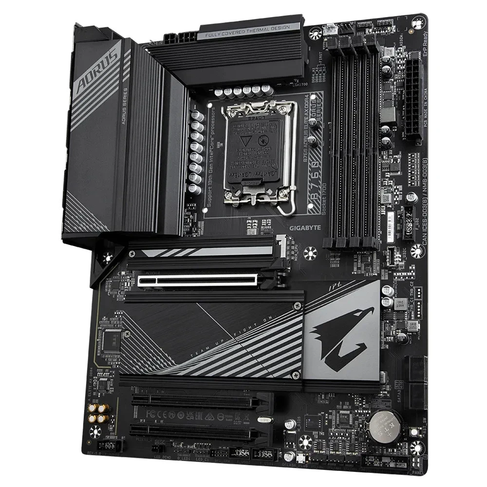 Матплата Gigabyte B760 Aorus Elite AX, iB760, S1700, ATX,4DDR-5,3xPCI-Ex16,4SATA,3xM.2,HDMI,DP,17USB — 3