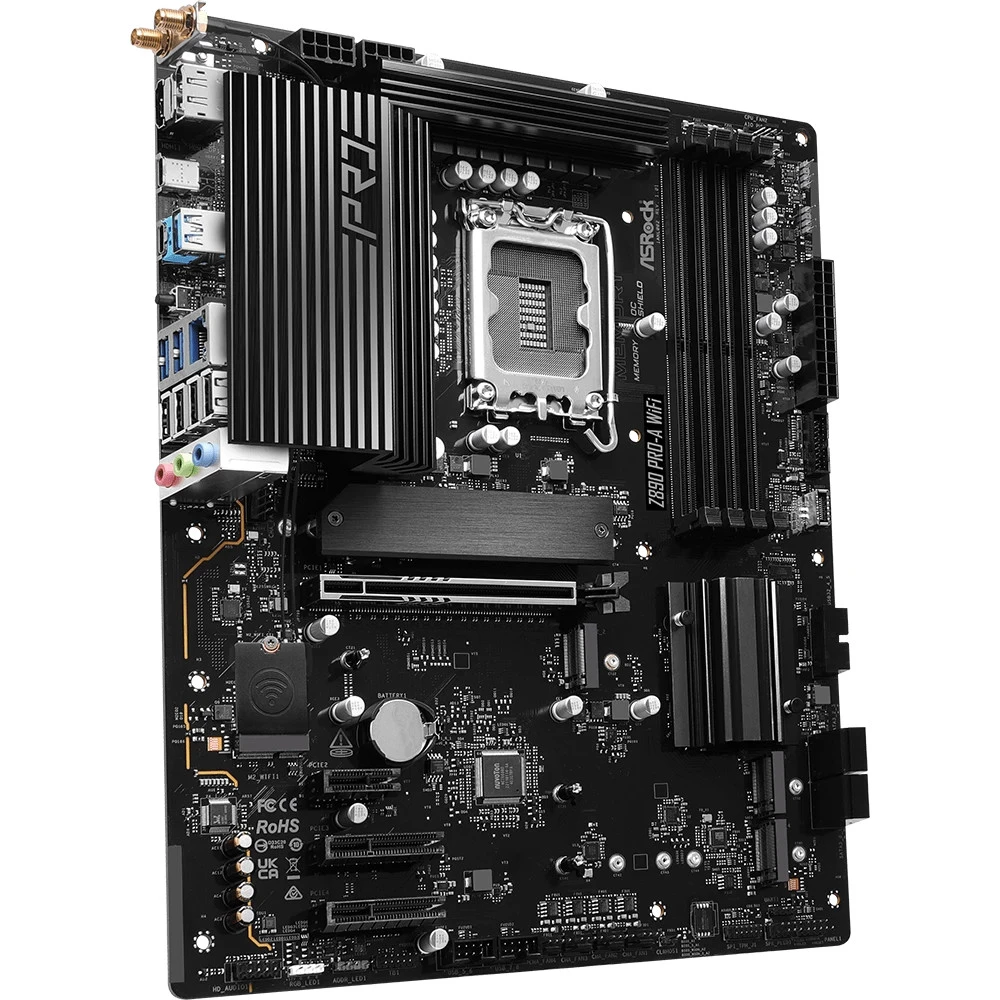 Матплата ASRock Z890 Pro-A WiFi, iZ890, S1851, ATX, 4DDR-5, 1хPCI-Ex16, 4SATA,4xM.2,HDMI,DP,TB,18USB — 2