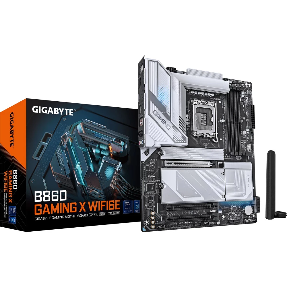 Матплата Gigabyte B860 Gaming X WiFi6E, iB860, S1851, ATX, 4DDR-5, 3xPCI-Ex16, 3xM.2, HDMI, DP,16USB