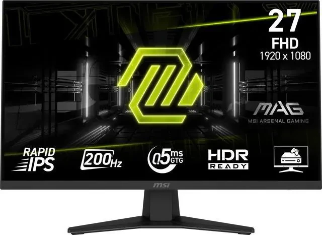 Монитор 27" MSI MAG 274F, Black, Rapid IPS, 1920x1080@200Hz, 300кд/м2, 1000:1, 0.5ms, HDMI, DP
