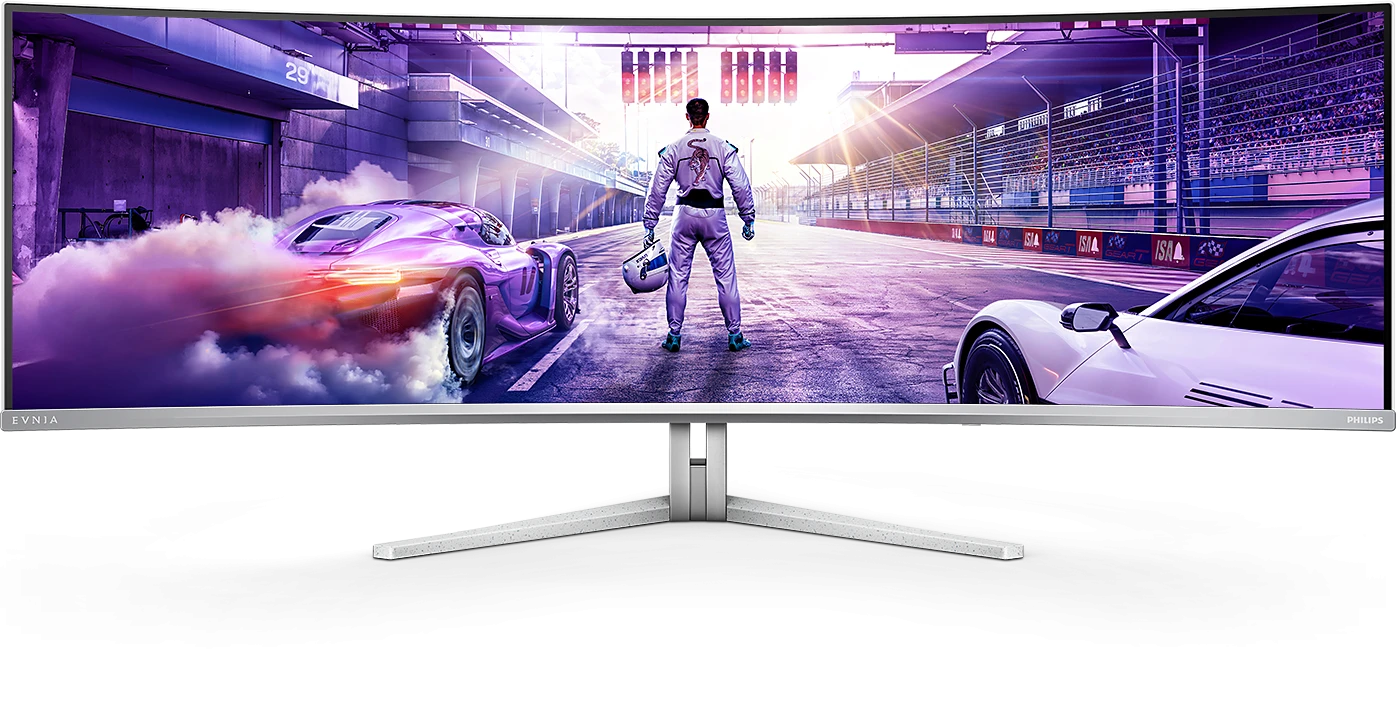 Монитор 49" Philips Curved 49M2C8900/00, White, QD OLED, 5120x1440@240Hz ,250кд/м2, 0.03ms, HDMI, DP