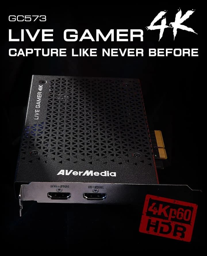 Плата видеозахвата AVerMedia Live Gamer 4K GC573, H.264, HDMI, 2160p60, PCIe x4