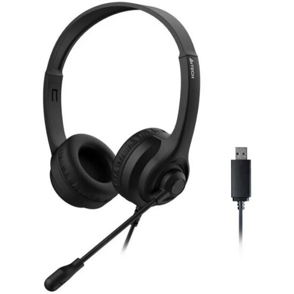 Гарнитура A4Tech HU-8, 20Hz-20kHz, 32 Om, 100dB, mic 100Hz-10kHz, 2m, USB, Black — 5
