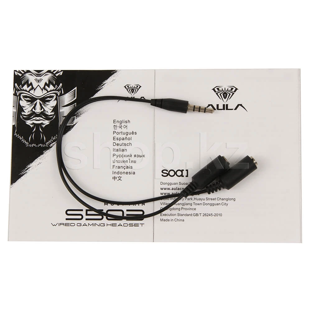 Гарнитура Aula Mountain S503, 20Hz-20kHz, 117dB, 2.1m, 3.5mm, USB, RGB, Black — 4