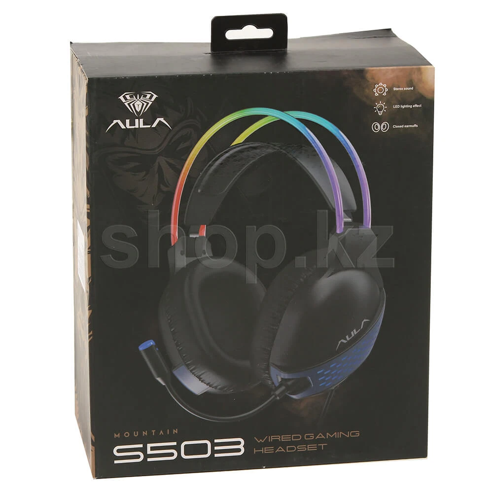 Гарнитура Aula Mountain S503, 20Hz-20kHz, 117dB, 2.1m, 3.5mm, USB, RGB, Black — 5