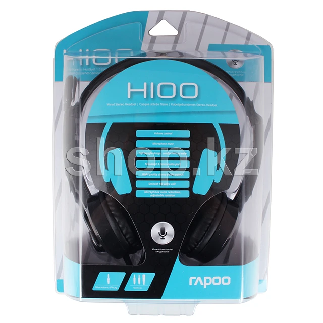 Гарнитура Rapoo H100, 20Hz-20kHz, 32 Om, 105dB, 2.4m, Black — 4