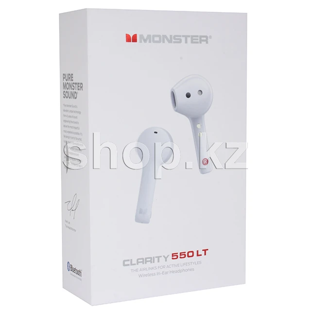 Bluetooth гарнитура Monster Clarity 550 LT, BT 5.0, White — 5