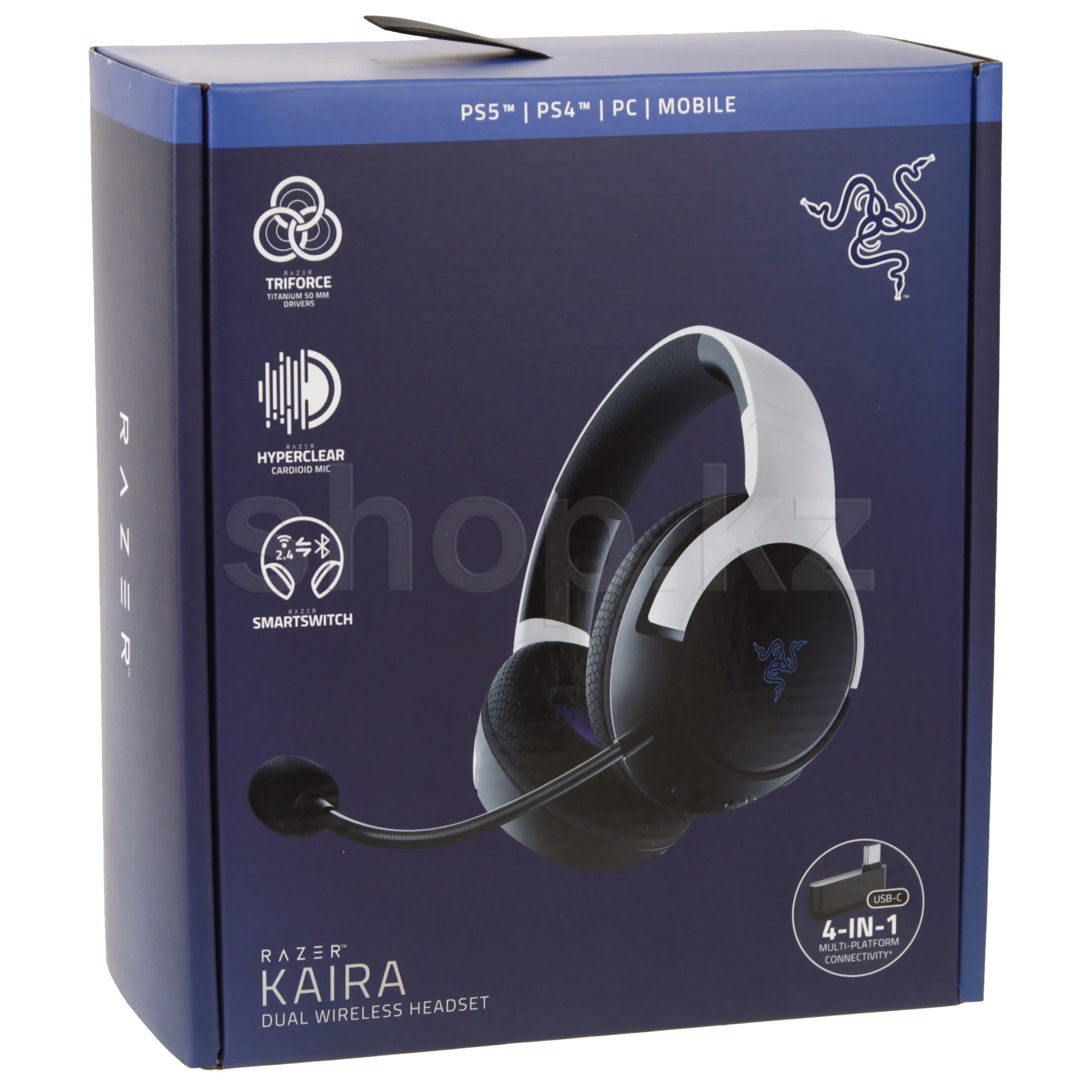 Bluetooth гарнитура Razer Kaira for PlayStation, 20Hz-20kHz,32Om,108dB,mic 100Hz-10kHz, 2.4ГГц,White — 5