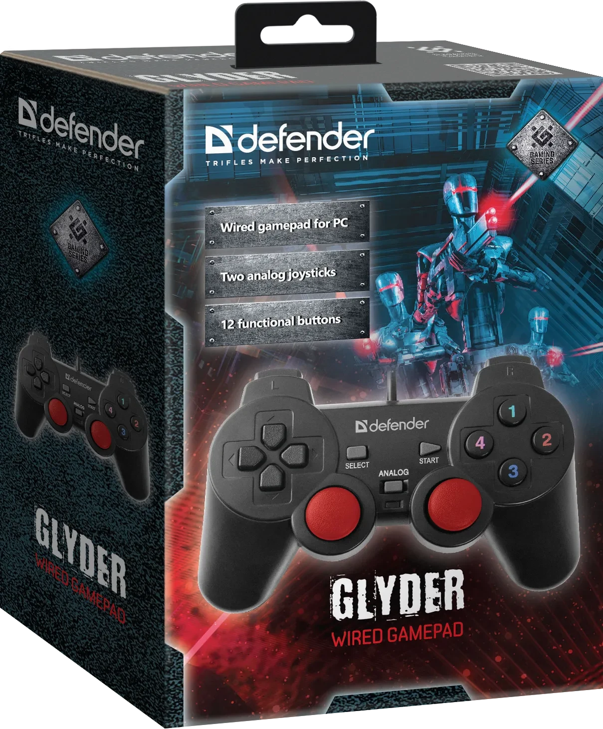 Геймпад Defender Glyder, Vibration, 12 кнопок, 4-поз джойстик, 2 D-Pad, USB — 3