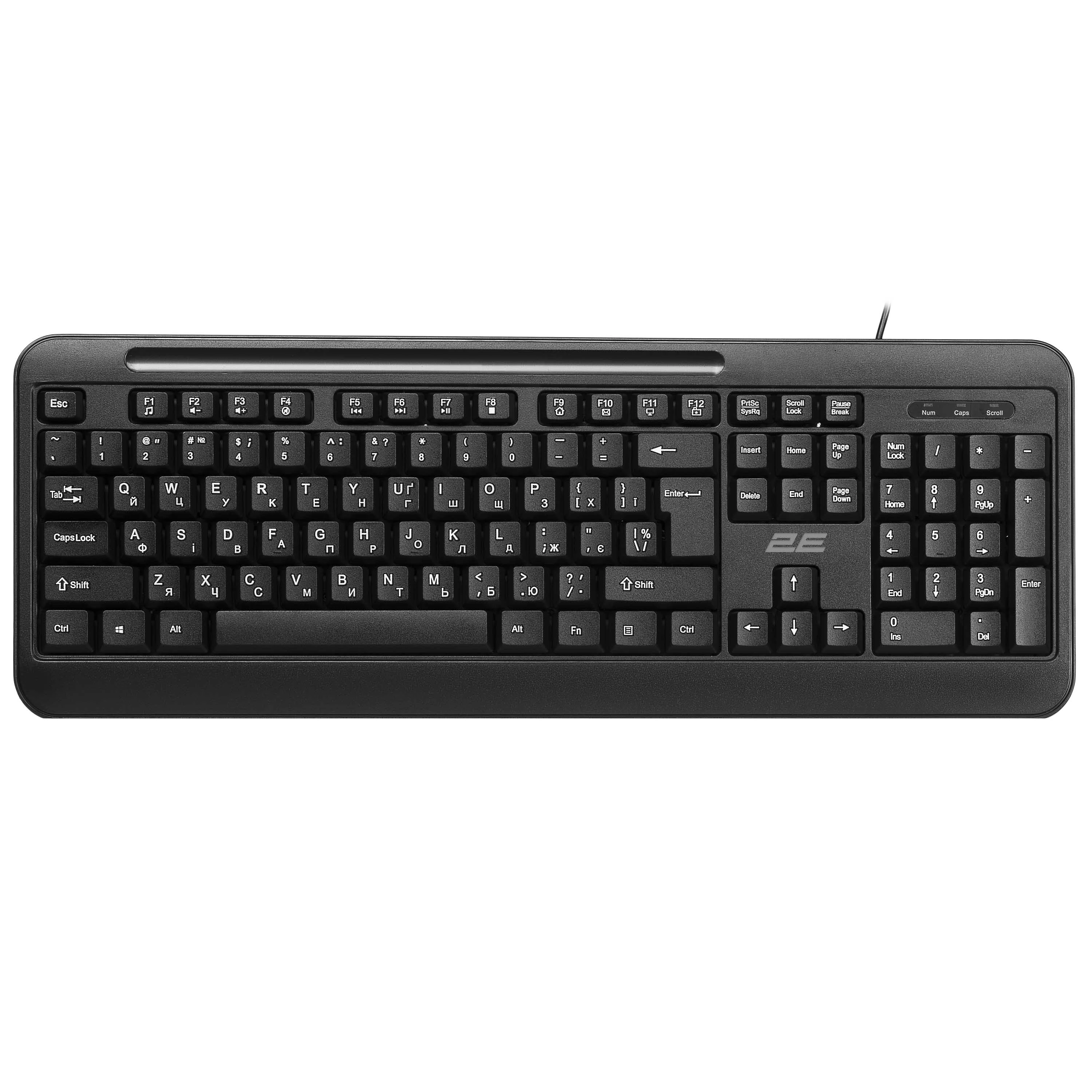 Клавиатура 2E KM1040, Black, Wired, Multimedia, USB