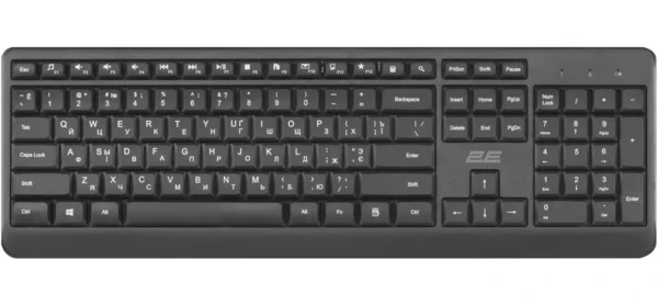 Клавиатура 2Е KS220, Black, Wireless, Multimedia, 1x ААА, USB