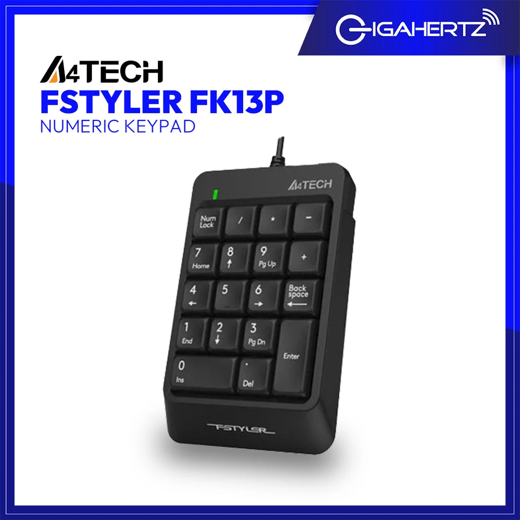 Клавиатура A4tech Fstyler FK13P Numpad, Wired, USB, Black