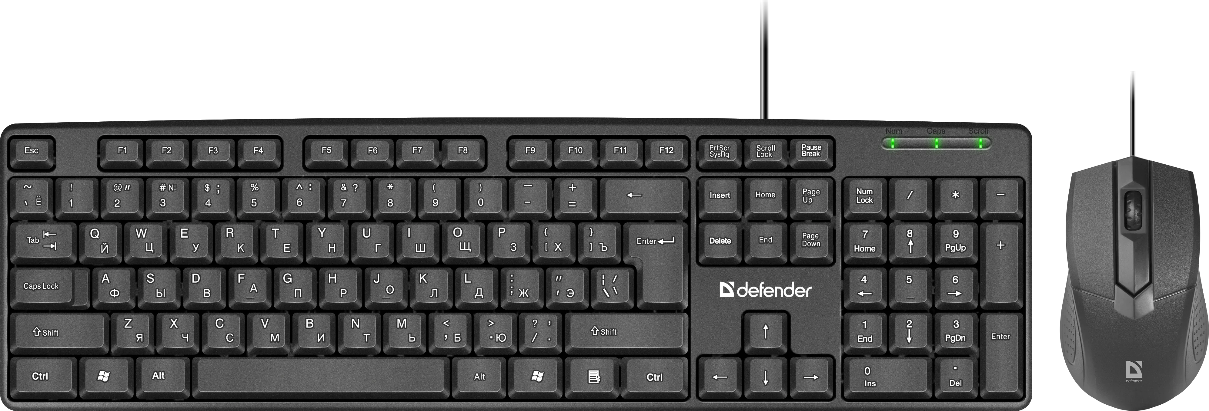 Клавиатура Defender Dakota C-270, USB + мышь, Eng/Ru