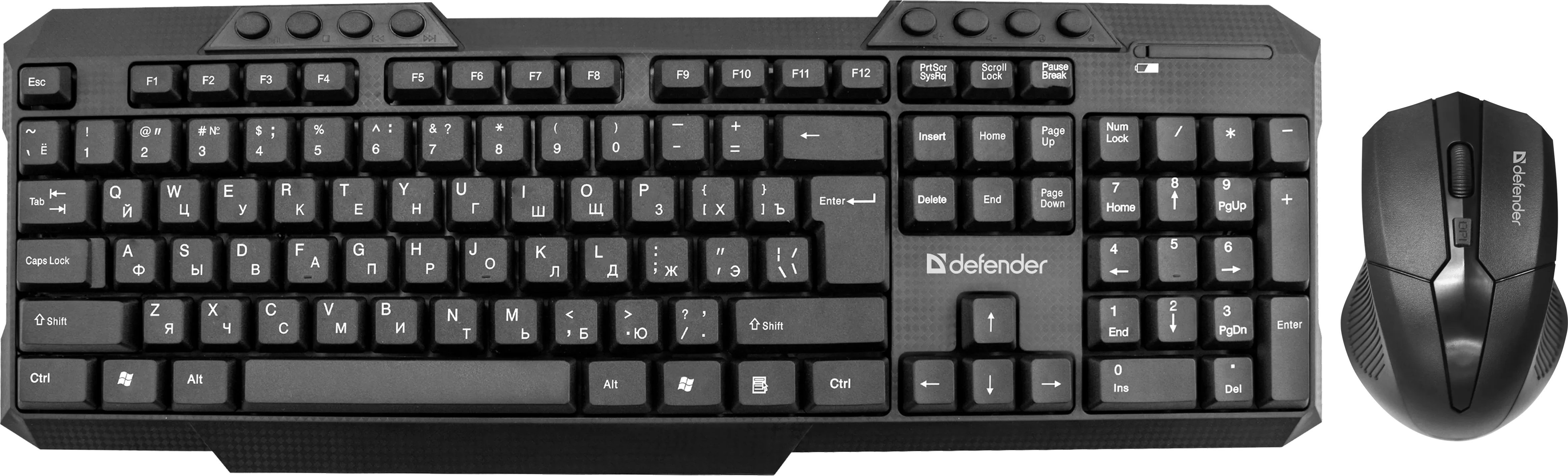 Клавиатура Defender Jakarta C-805, Black, Wireless, 1xAA, 2xAAA, USB + мышь