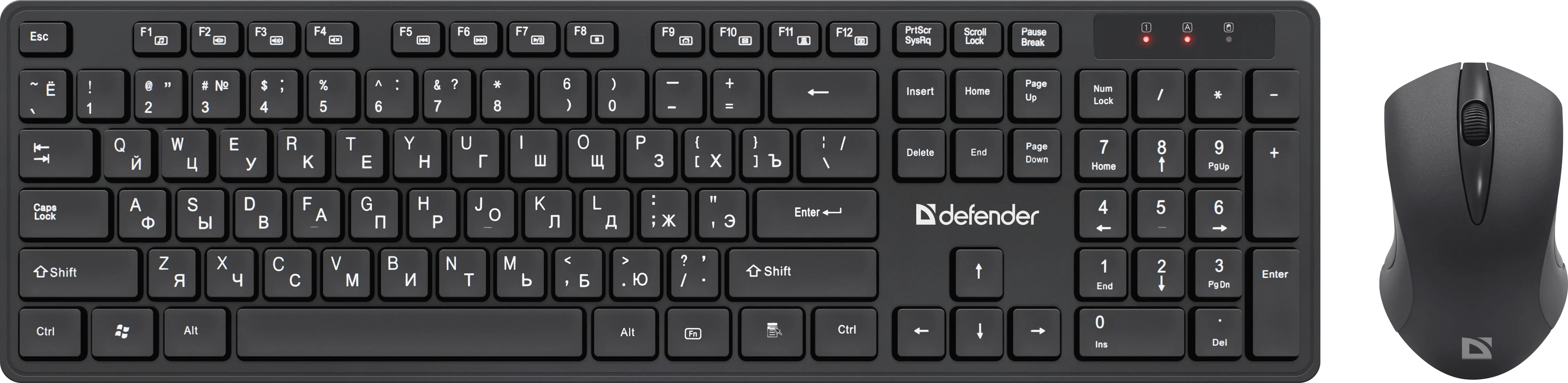 Клавиатура Defender Lima C-993, Black, USB + мышь, Wireless, Multimedia, Optical, 1000dpi