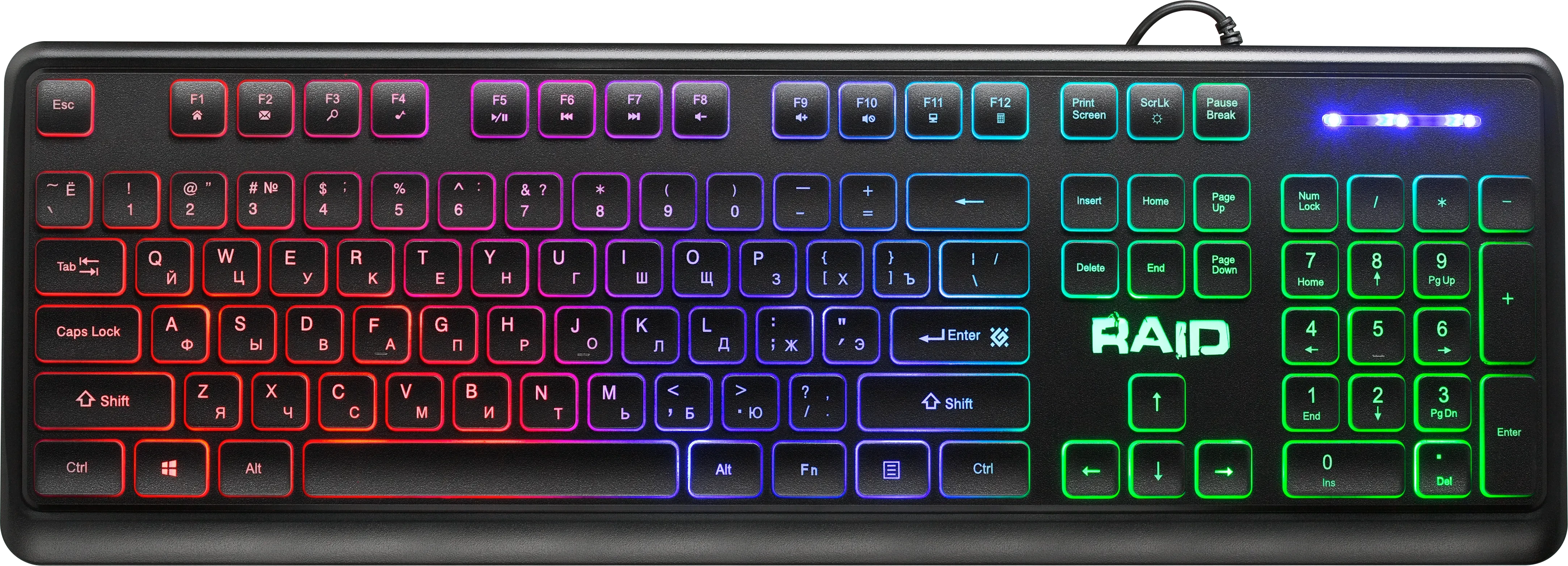 Клавиатура Defender Raid GK-778DL, Black, Multimedia, Gaming, Backlight, USB