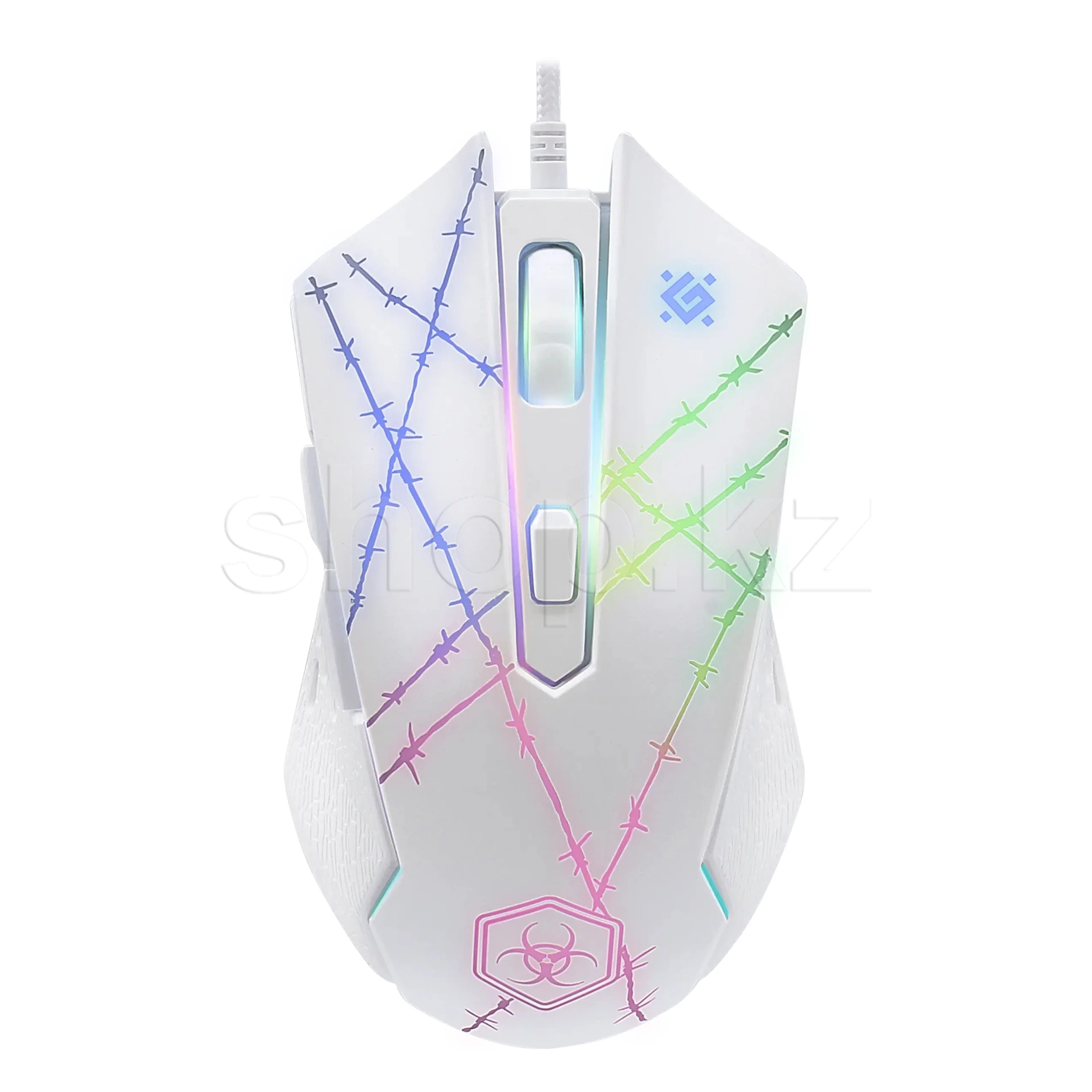 Мышь Defender Forced GM-020L, White, Wired, Gaming, Optical, 3200dpi, Backlight, USB + коврик — 2