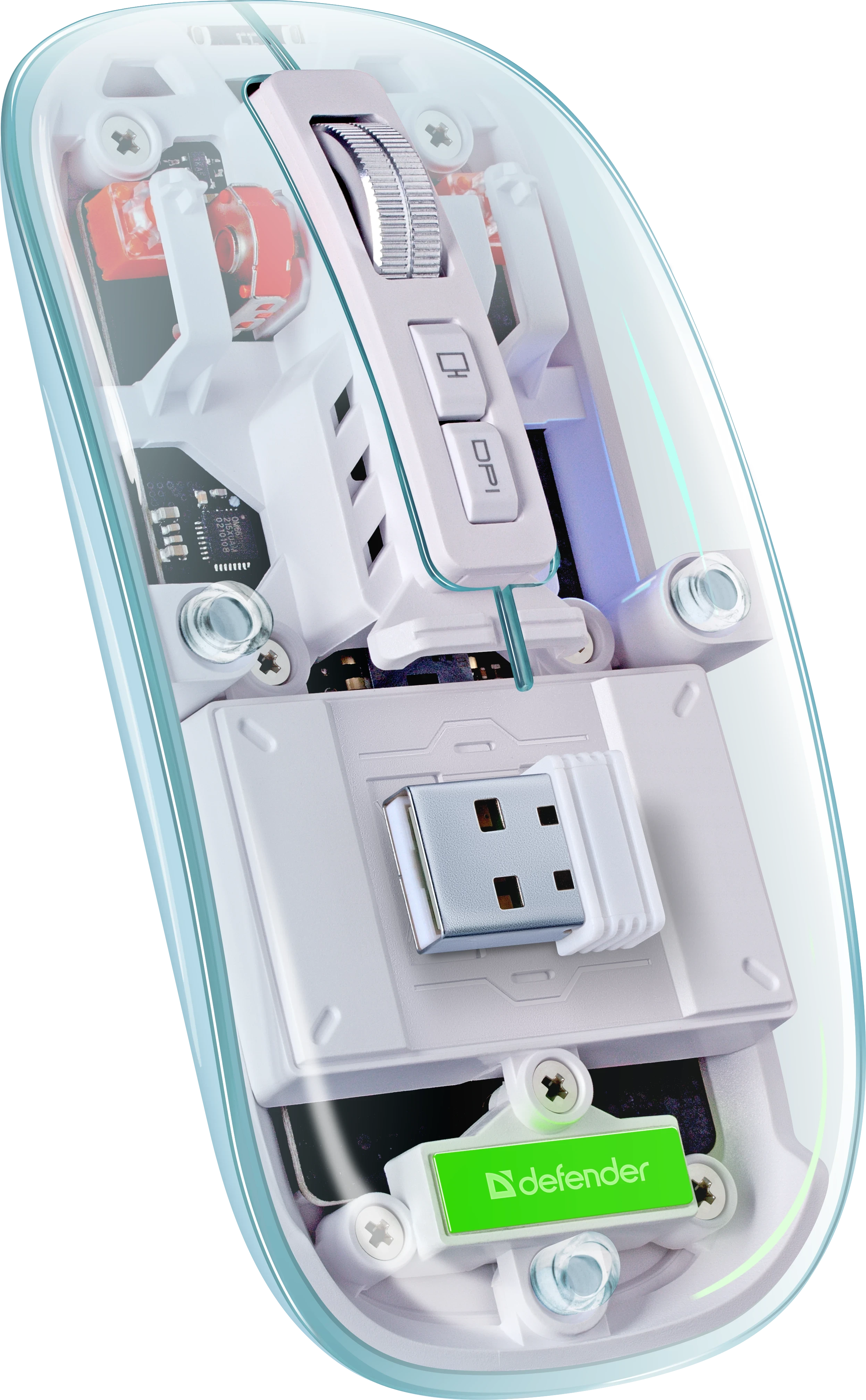 Мышь Defender Ixes MM-999, Clear, Wireless, Optical, 2400dpi, BT, USB