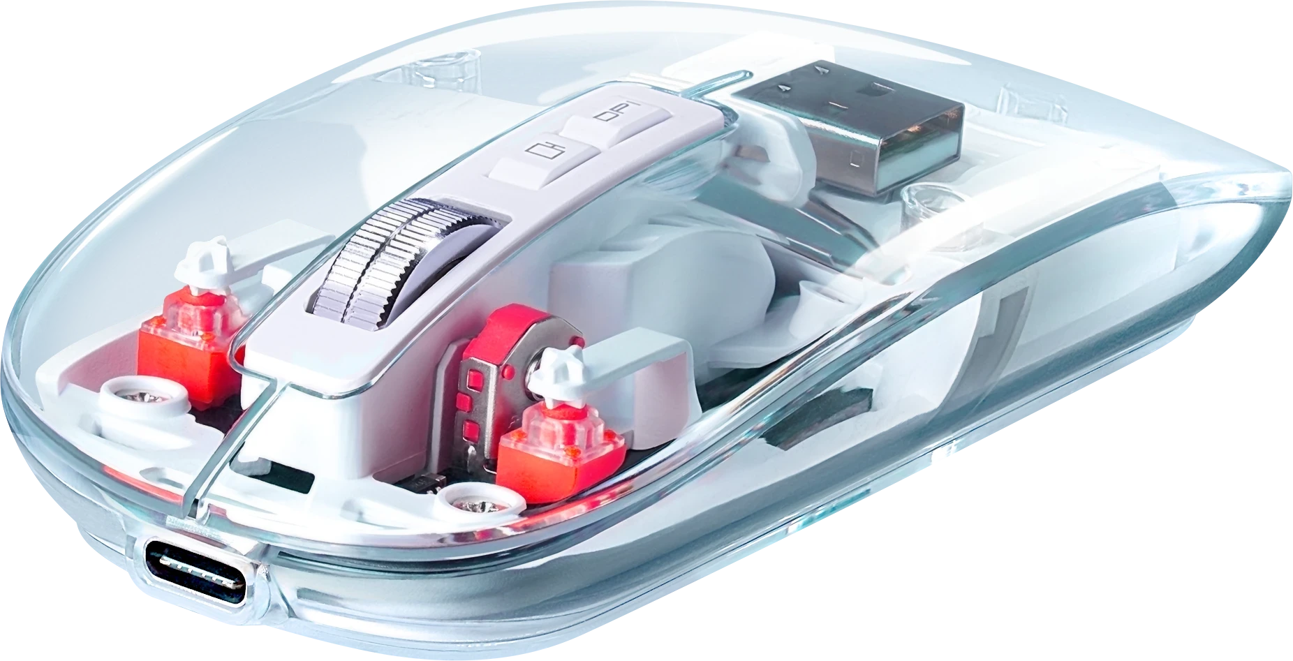 Мышь Defender Ixes MM-999, Clear, Wireless, Optical, 2400dpi, BT, USB — 2