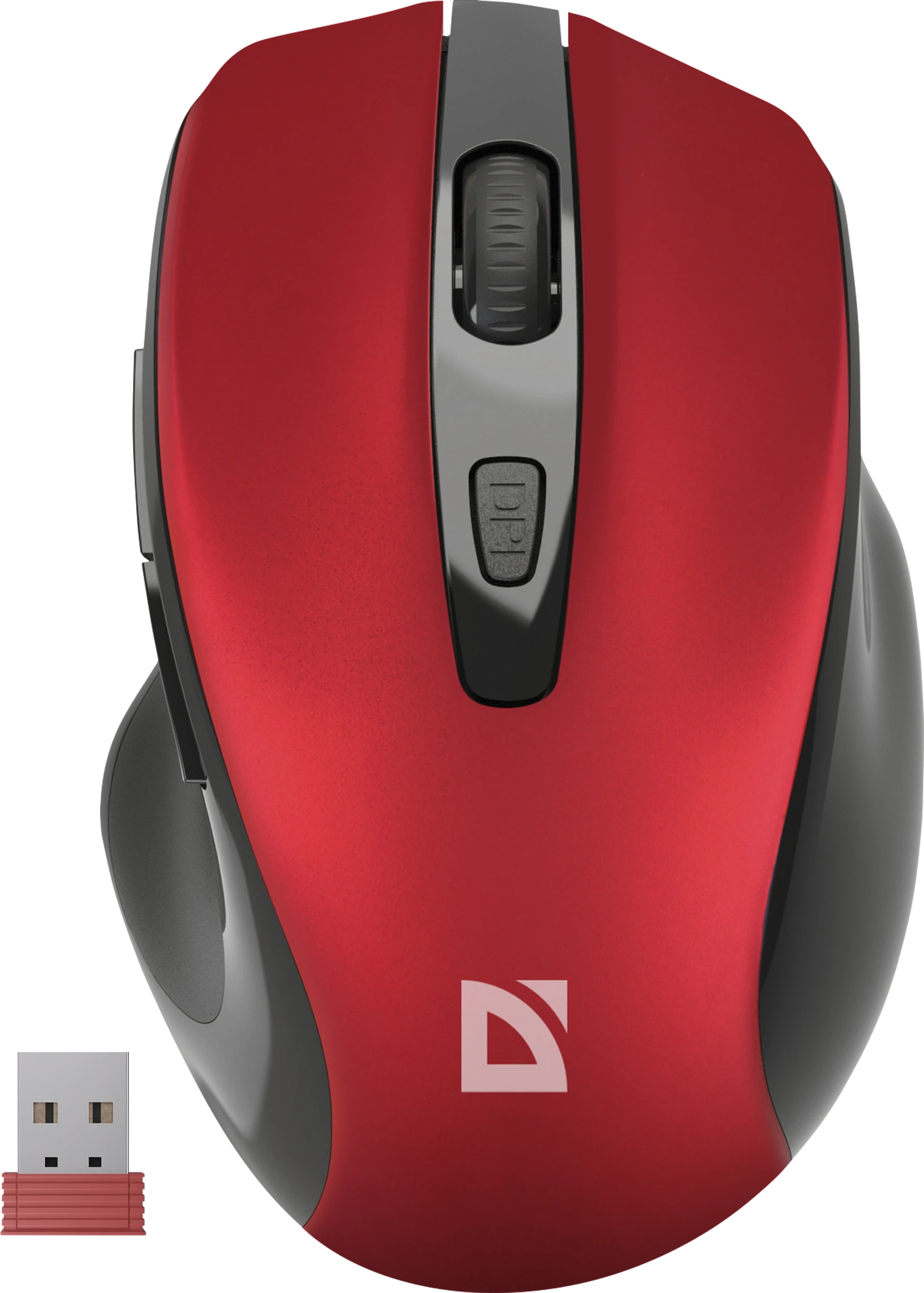 Мышь Defender Prime MB-053, Red, Wireless, Optical, 1600dpi, 1xAA, USB