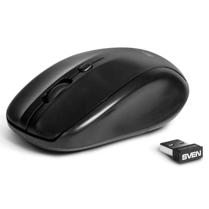 Мышь Sven RX-305, Black, Wireless, Optical, 1600dpi, 2 х AAA, USB
