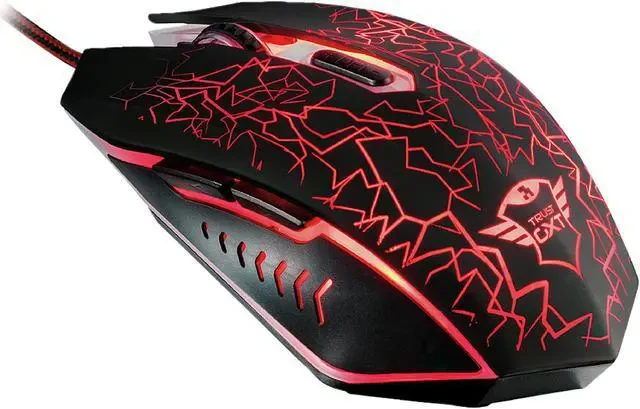 Мышь Trust GXT 105 Izza Illuminated Gaming, Black, Wired, Gaming, Optical, 2400dpi, Backlight, USB — 2