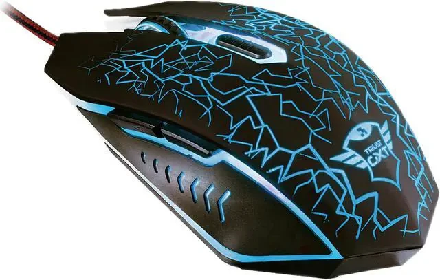 Мышь Trust GXT 105 Izza Illuminated Gaming, Black, Wired, Gaming, Optical, 2400dpi, Backlight, USB — 3
