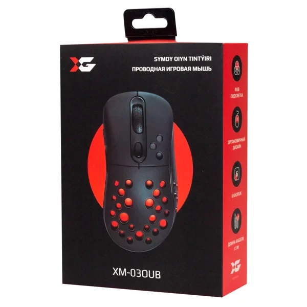 Мышь X-Game XM-03OUB, Black, Wired, Gaming, Optical, 3200dpi, RGB, USB — 3