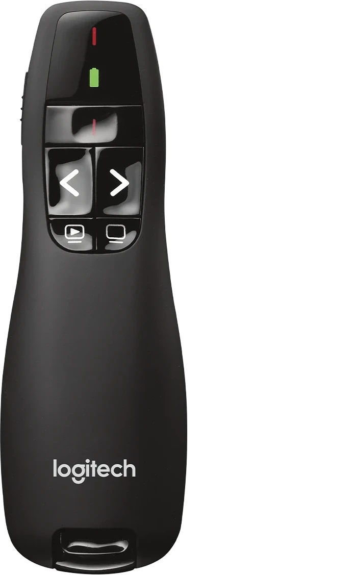 Презентер Logitech R400, Black, Wireless, 5 кнопок, указка, 2 x AAA, USB