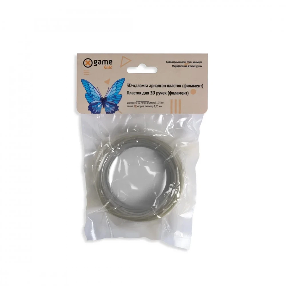 Картридж X Game kids 3D PLA-Silver-10, 1.75 мм, 10м, Silver