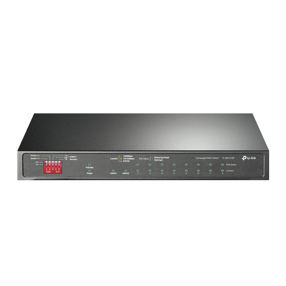 Switch 10 port TP-Link TL-SG1210P, 8x10/100/1000 Мбит/c, 1xGigabit Ethernet SFP, 1x10/100/1000 RJ-45