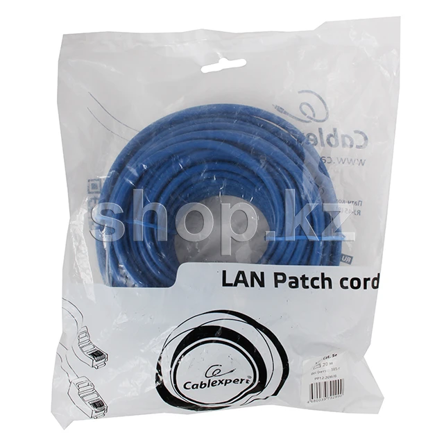 Patch cord RJ-45 5е cat Cablexpert PP12-20M, UTP, 20m, Blue — 2