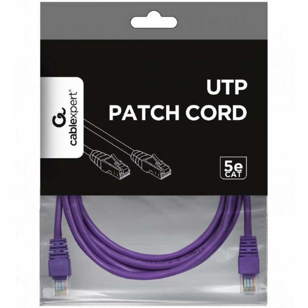 Patch cord RJ-45 5е cat Cablexpert PP12-2M/V, UTP, 2m, Violet — 4