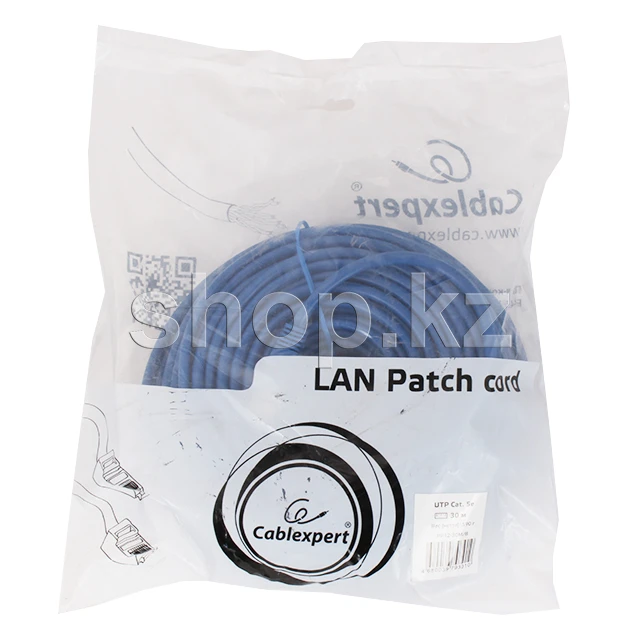 Patch cord RJ-45 5е cat Cablexpert PP12-30M/B, UTP, 30m, Blue — 2