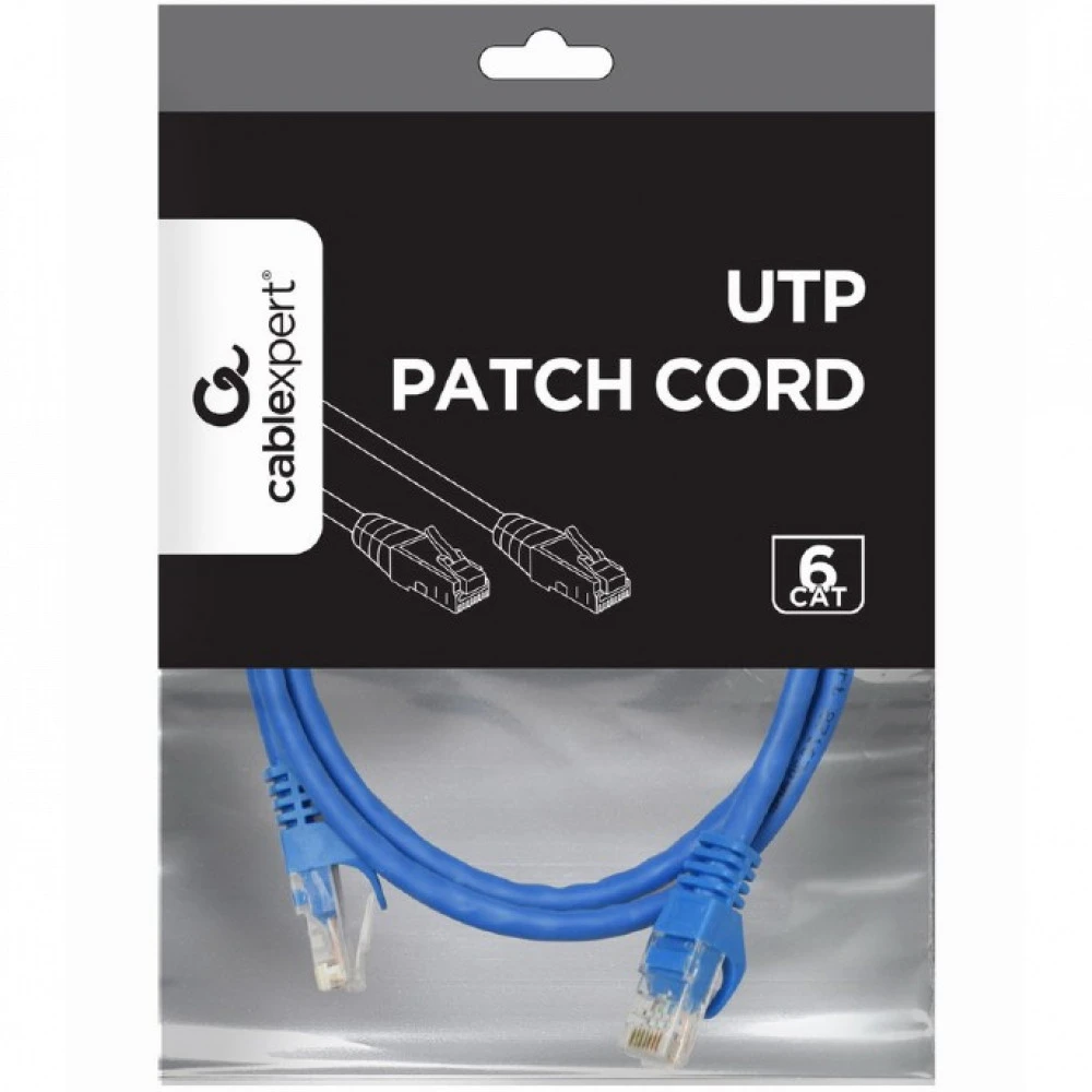 Патч-корд Patch cord RJ-45 6 cat Cablexpert PP6U-1M/B, UTP, 1m, OEM, Blue — 4