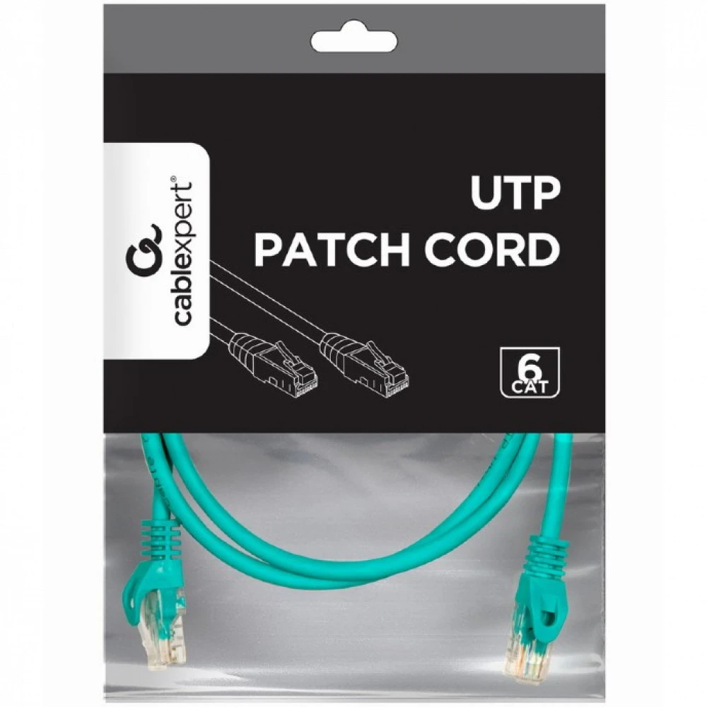 Патч-корд Patch cord RJ-45 6 cat Cablexpert PP6U-1M/G, UTP, 1m, OEM, Green — 2