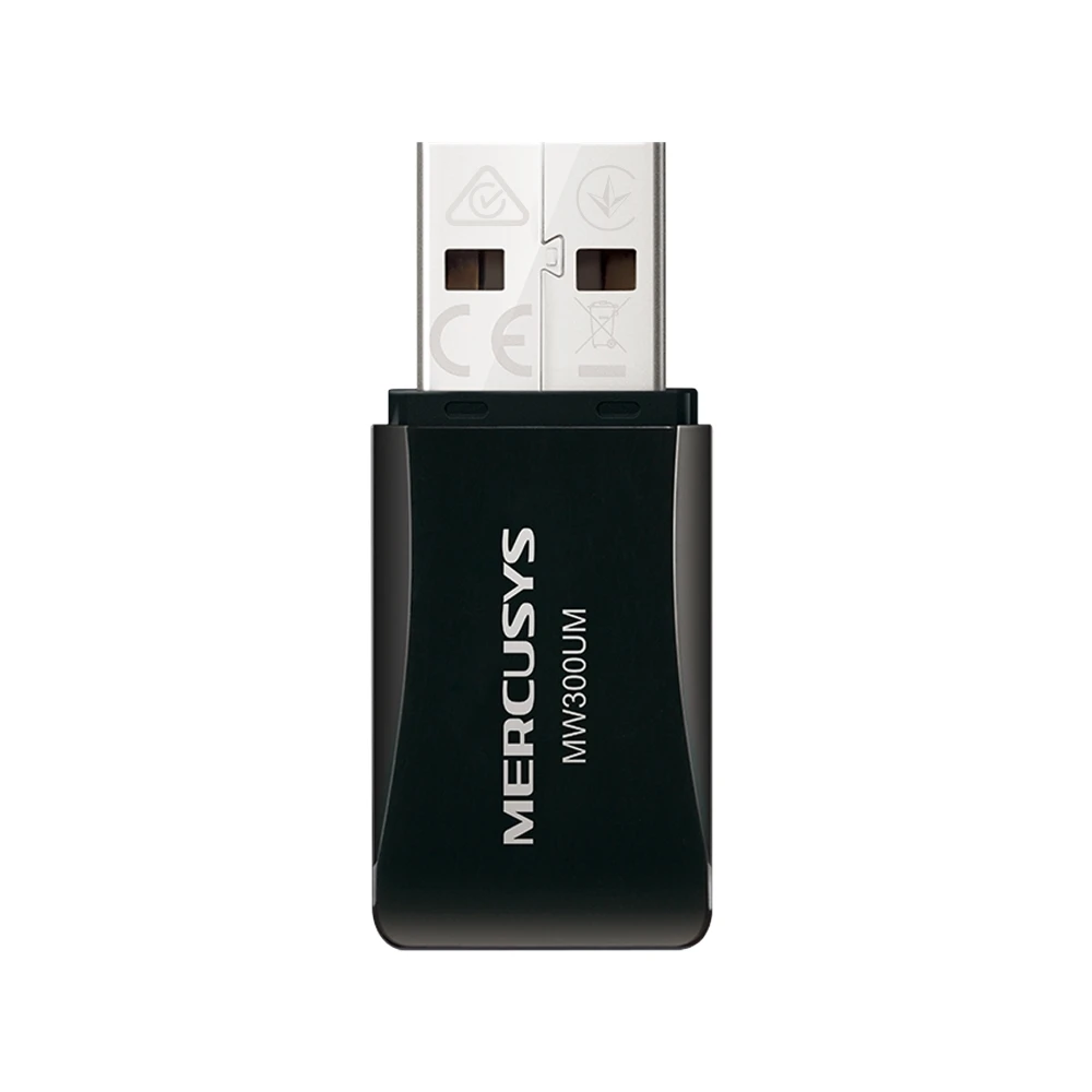 Сетевая карта Mercusys MW300UM, 300 Мбит/c, 802.11(b/g/n), 2.4GHz, USB 2.0
