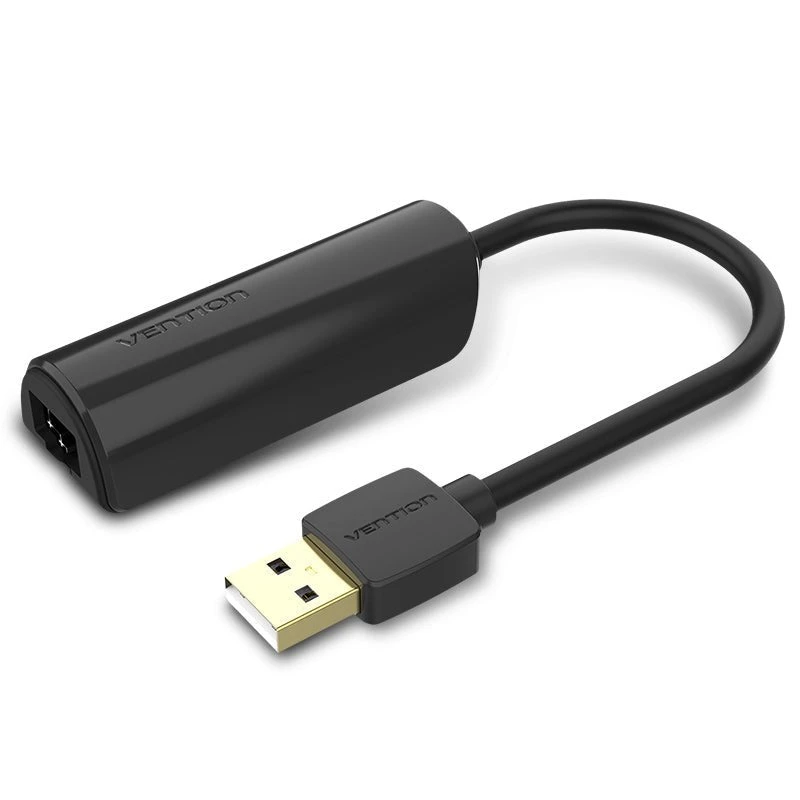 Сетевая карта Vention CEGBB, USB 2.0, 1x10/100 RJ-45, Black