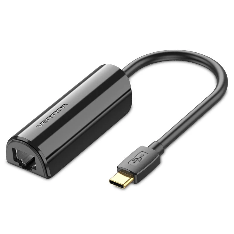 Сетевая карта Vention CFABB, USB Type-C, 1x10/100 RJ-45, Black