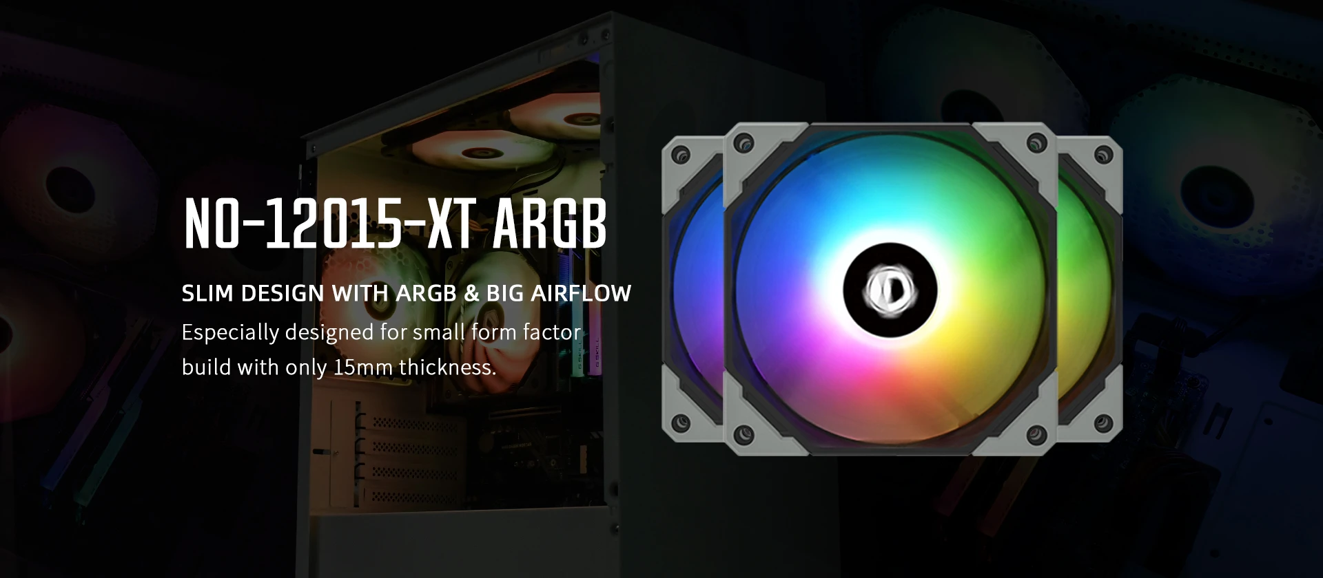 Вентилятор для корпуса ID-Cooling NO-12015-XT ARGB, 12cm, 4pin, 500-2000rpm, 54.6CFM, 31.2dB
